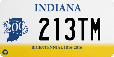 IN license plate 213TM