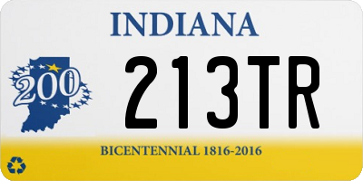 IN license plate 213TR