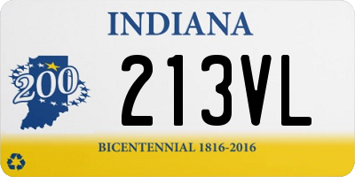 IN license plate 213VL