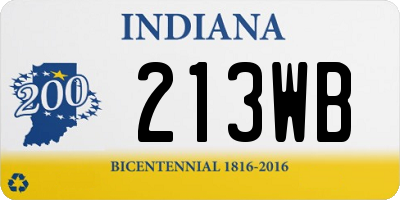 IN license plate 213WB