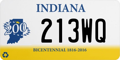 IN license plate 213WQ