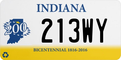 IN license plate 213WY