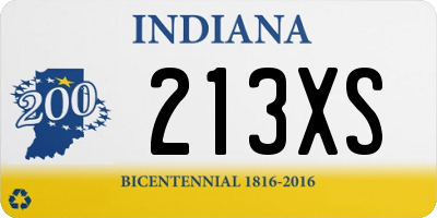 IN license plate 213XS