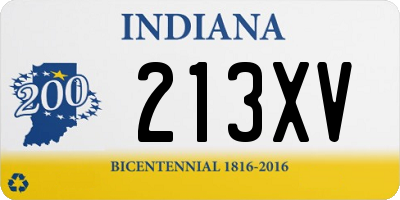 IN license plate 213XV