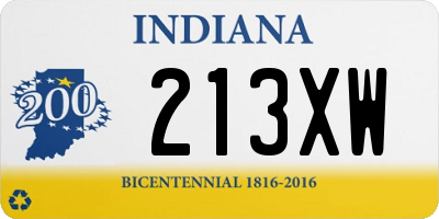 IN license plate 213XW