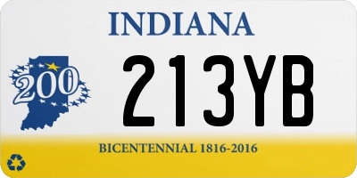 IN license plate 213YB