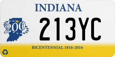 IN license plate 213YC