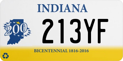 IN license plate 213YF