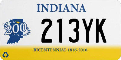 IN license plate 213YK