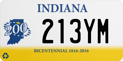 IN license plate 213YM