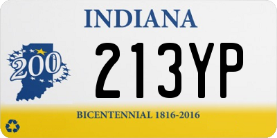 IN license plate 213YP