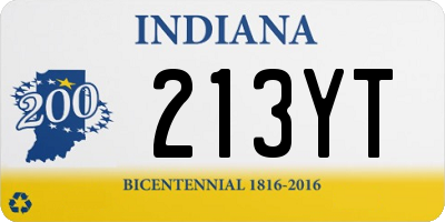 IN license plate 213YT