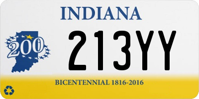 IN license plate 213YY