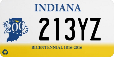 IN license plate 213YZ