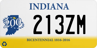 IN license plate 213ZM