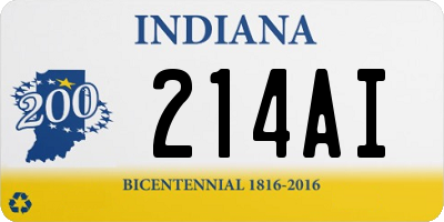 IN license plate 214AI