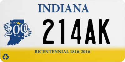 IN license plate 214AK