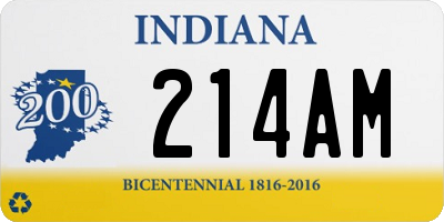 IN license plate 214AM