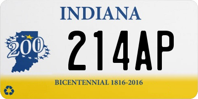 IN license plate 214AP