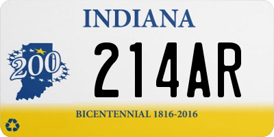 IN license plate 214AR