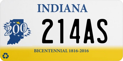 IN license plate 214AS