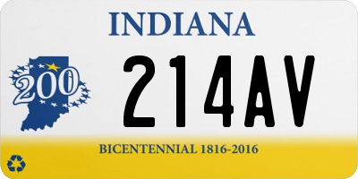 IN license plate 214AV