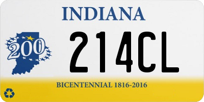 IN license plate 214CL