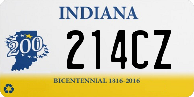 IN license plate 214CZ