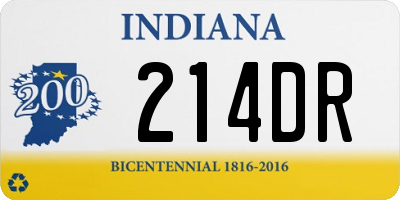 IN license plate 214DR