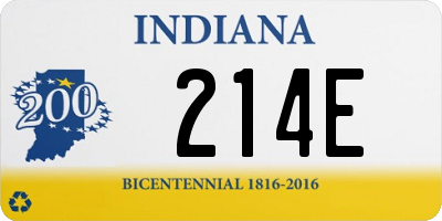 IN license plate 214E
