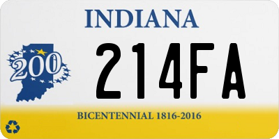 IN license plate 214FA