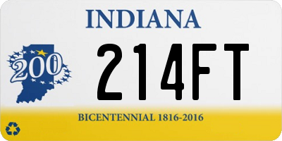 IN license plate 214FT