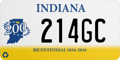 IN license plate 214GC