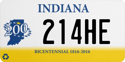 IN license plate 214HE