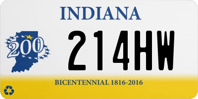 IN license plate 214HW