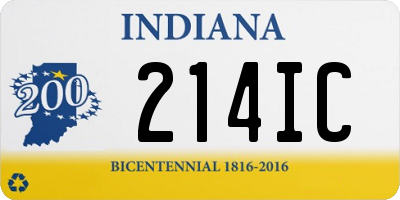 IN license plate 214IC