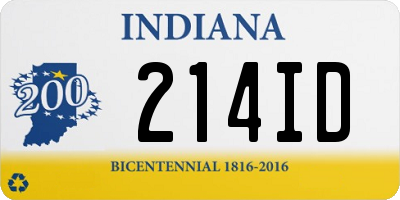 IN license plate 214ID