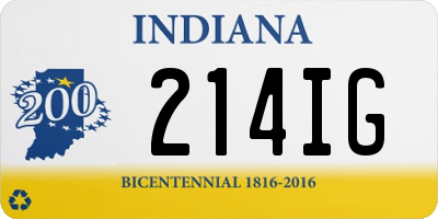 IN license plate 214IG