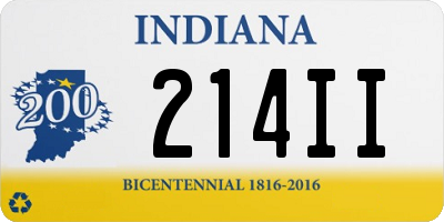 IN license plate 214II