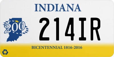 IN license plate 214IR