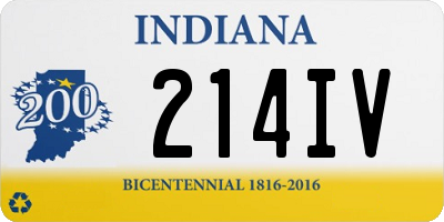 IN license plate 214IV