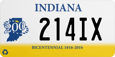 IN license plate 214IX