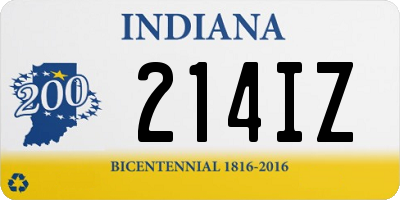 IN license plate 214IZ