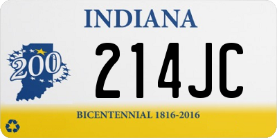 IN license plate 214JC