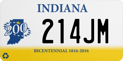 IN license plate 214JM