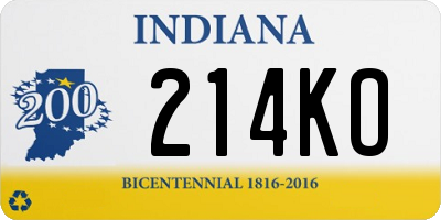 IN license plate 214KO