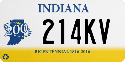 IN license plate 214KV