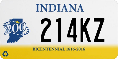 IN license plate 214KZ