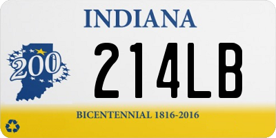 IN license plate 214LB