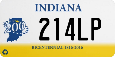 IN license plate 214LP